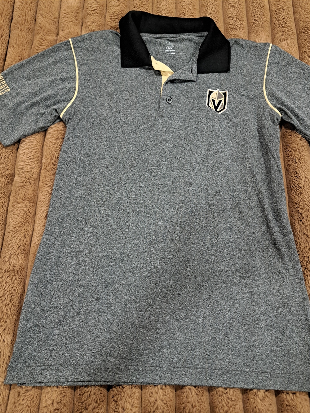 Las Vegas Golden Knights Embroidered NHL Hockey Polo Shirt Mens Medium Grey
